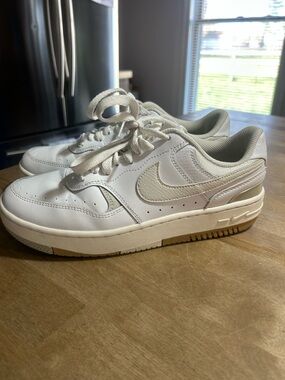 Nike Low-Top Sneakers in White and Gum Beige